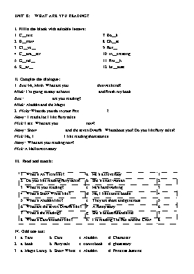 Bài tập Tiếng anh lớp 5 - Unit 8 What are you reading